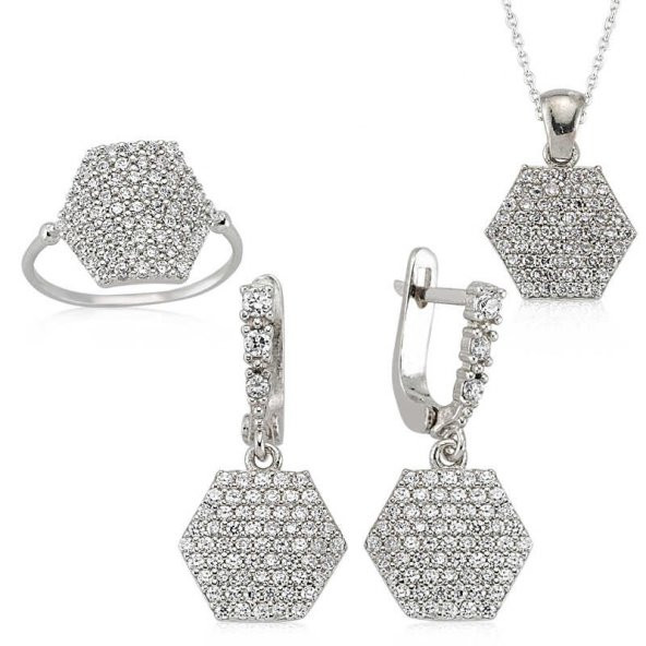 Gümüş Altıgen Bayan Set SL2293 ürün görseli 1