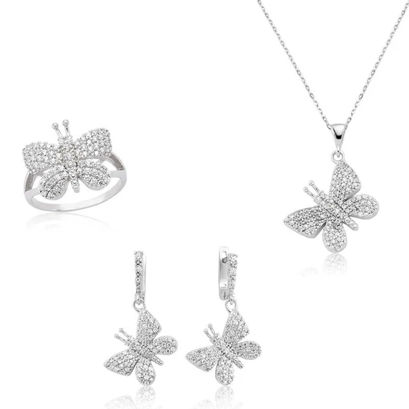 Gümüş Kelebek Bayan Set  SL2311 - Resim 11