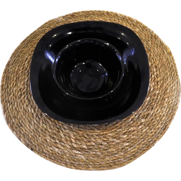 Amerikan Hasır Servis Supla Örme Bambu Kaliteli (35 cm) 6 Adet - Resim 6