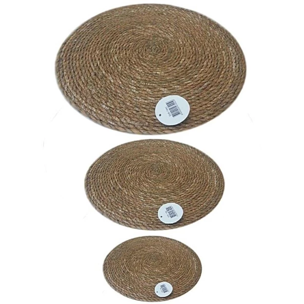 Amerikan Hasır Servis Supla Örme Bambu Kaliteli (35 cm) 6 Adet - Resim 3