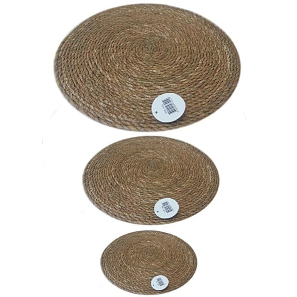 Amerikan Hasır Servis Supla Örme Bambu İnce Hasır 6 Adet (35 cm) - Resim 3