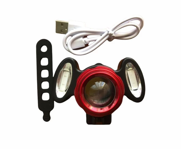 Çakarlı Bisiklet Lambası Şarzlı Ön Far Bisiklet Lambası Usb Şarzlı Bisiklet Işığı ürün görseli 1