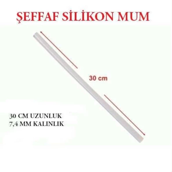 Mum Silikon İnce Ø7mmX30 cm Sıcak Mum Silikon Çubuk Uç 1 Kg (80 Adet) ürün görseli 1