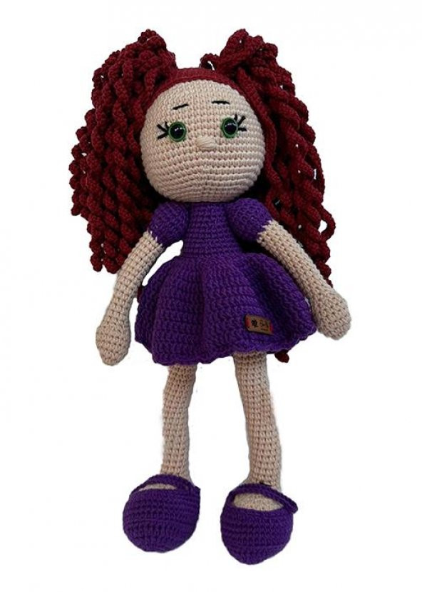 Amigurumi Organik Oyuncak-Uyku Arkadaşı -Örme Mor Bebek ürün görseli 1