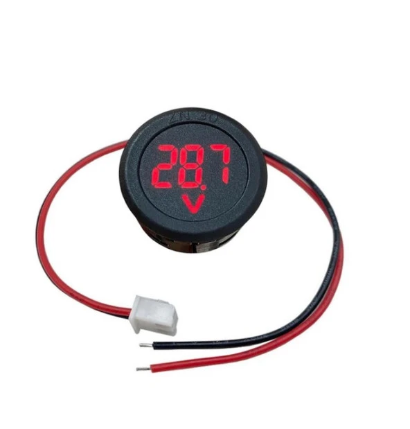 Voltmetre DC 4-100V Led Dijital Ekran Dairesel - Kırmızı ürün görseli 1