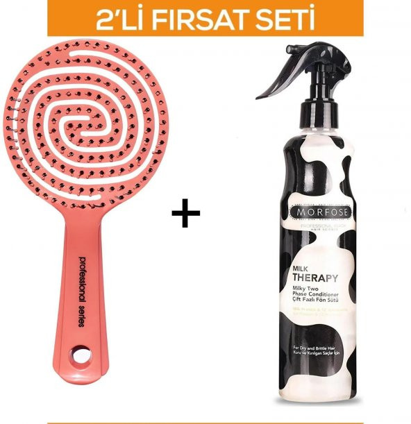 Fontenay Profesyonel 3 Boyutlu Saç Fırçası + Milk Therapy Fön Sütü 400 ml 2'li Set ürün görseli 1