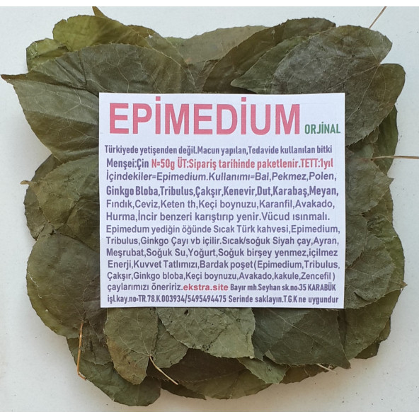 Epimedum Yeşil Çay Bitki Çayı 50G ürün görseli 1