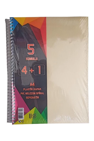 a4 boy 4+1 ayraçlı defter dersane defteri (4 kareli 1 çizgili )125 yaprak udep ürün görseli 1