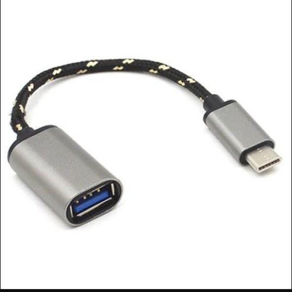 USB 3.1 Type-C Örgülü OTG Kablo 20 cm ürün görseli 1