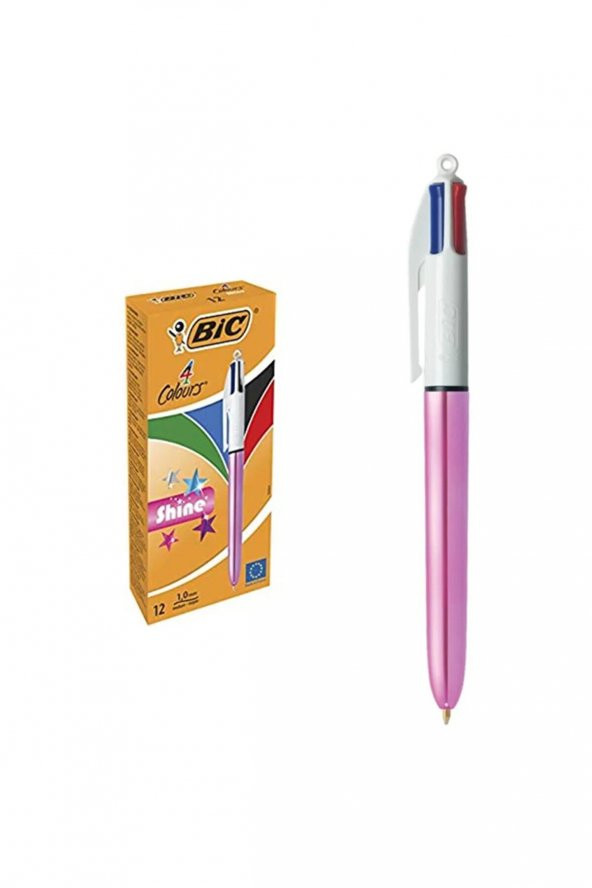 Bic Tükenmez Kalem Shine 4 Renk Pembe Gövde 4 Renkli Tükenmez Kalem (12 Li Paket) ürün görseli 1