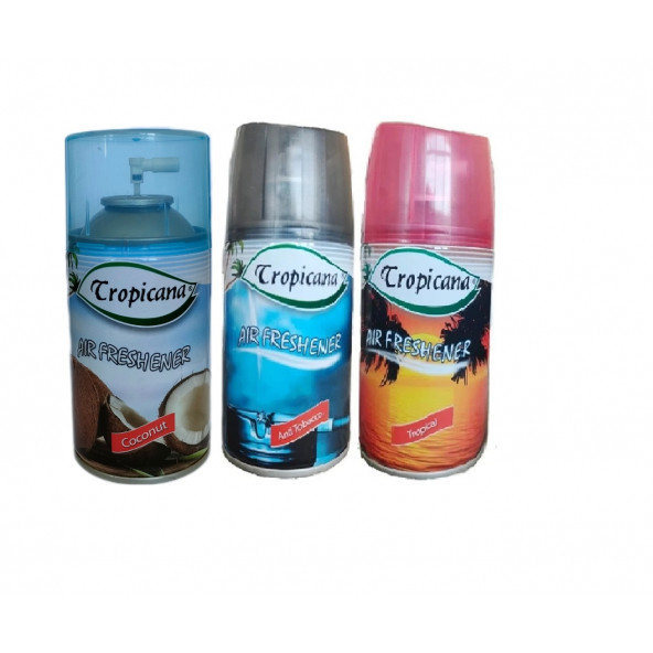 Tropicana Air Freshener Oda Kokusu Coconut Anti Tobacco Tropical Otomatik Spreyi 260 Ml X 3 Adet ürün görseli 1