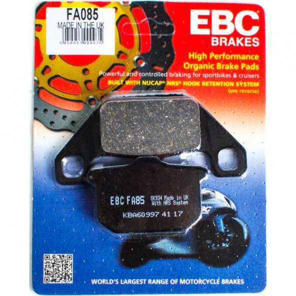 Ebc Fa085 1988-1995 Kawasaki VN 1500 Uyumlu Arka Fren Balatası Organik Balata ürün görseli 1