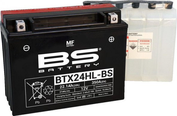 Bs Btx24Hl-Bs 1987-2006 Kawasaki VN 1500 Uyumlu Akü Sulu Akü ürün görseli 1
