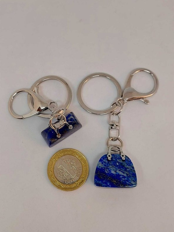 Çanta Şekilli Lapis Taşı AnahtarlıkKolye Ucu - Resim 4