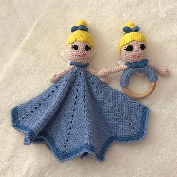 Peri Kızı Çıngırak ve Uyku Arkadaşı Amigurumi Organik Oyuncak ürün görseli 1
