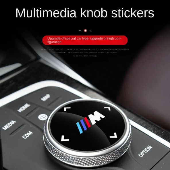 BMW M LOGOLU MULTIMEDYA DÜĞME ÜZERİ STICKER (48 MM) - Resim 2