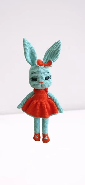 Elbiseli Tavşan Amigurumi Organik Oyuncak ürün görseli 1