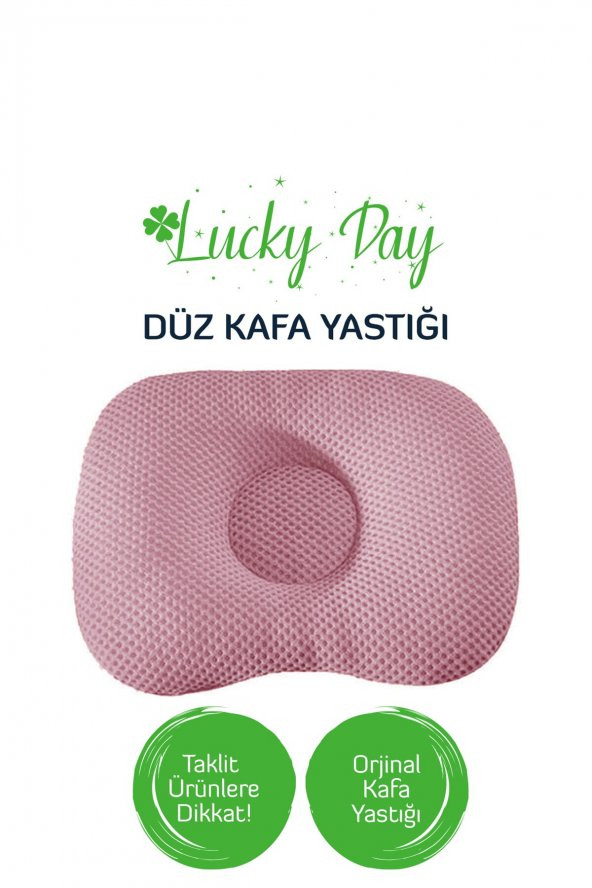 Kafa Yastığı Pembe Bebek Kafa Yastığı, Düz Kafa Yastık, Bebek Yastığı, Organik Pamuk Kumaş ürün görseli 1
