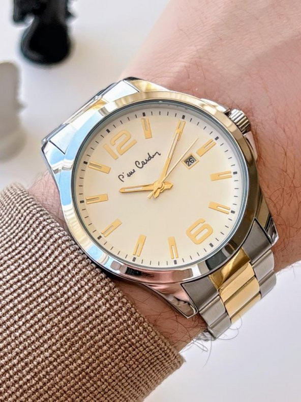 800411F06SB Pierre Cardin Çelik Kordon Erkek Kol Saati 30 Mt Su Gecirmez Kaplan Gözü Bileklik Hdyli ürün görseli 1