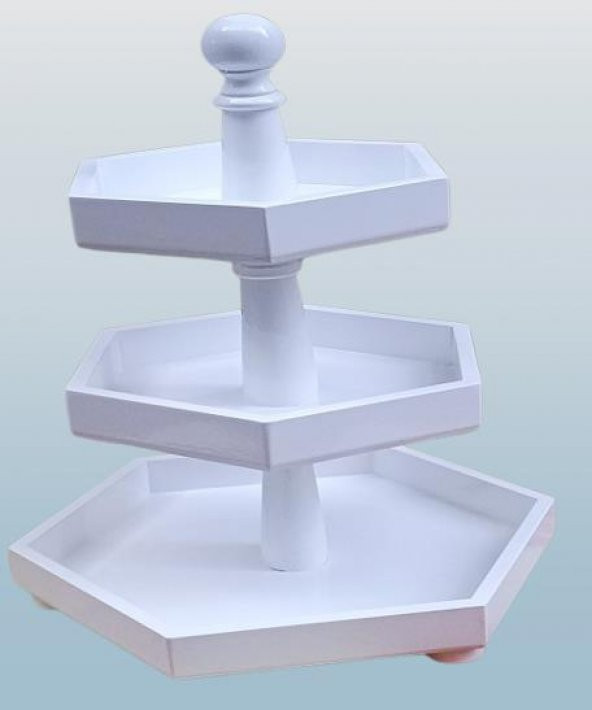 Hobi Adn 90248 Dekoratif Sunumluk Kuruyemişlik MDF Parlak Beyaz MODEL El Yapım ürün görseli 1