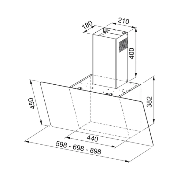 Franke FPJ 615 V BK/SS Duvar Tipi 60 CM Davlumbaz ürün görseli 1