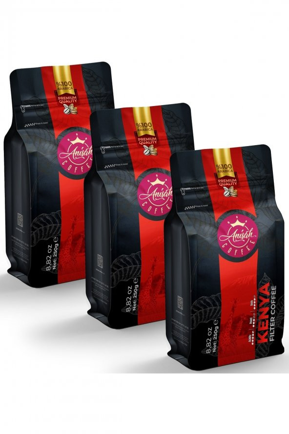 Anişah Kenya Filtre Kahve Öğütülmüş 3x250 gr - 3lü Paket ürün görseli 1