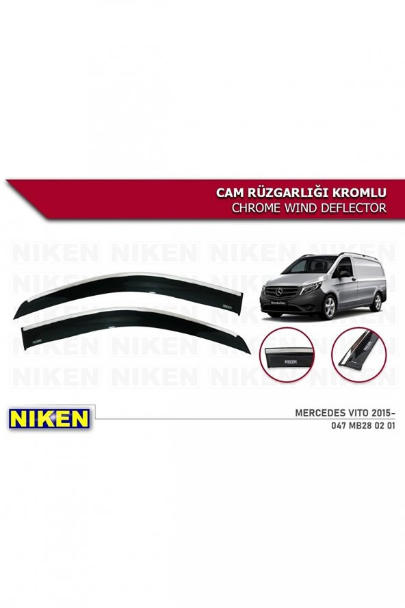 VİTO KROMLU CAM RÜZGARLIĞI ARACA ÖZEL 2015 2016 2017 2018 2019 2020 2021 2022 2023 ürün görseli 1