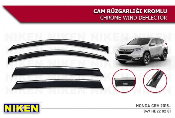 HONDA CRV CR-V 2018 2019 2020 2021 2022 2023 KROMLU CAM RÜZGALIĞI ürün görseli 1