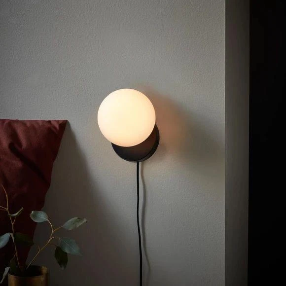 Rsylight Retro Metal Glop Camlı Kablolu Fişli Dekoratif Duvar Aplik ürün görseli 1