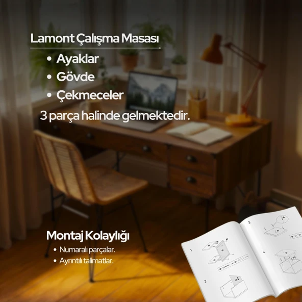 Lamont Çalışma Masası - Resim 6
