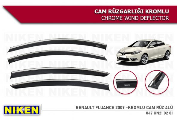 FLUENCE 2010 2011 2012 2013 2014 2015 2016 KROMLU CAM RÜZGARLIĞI ürün görseli 1