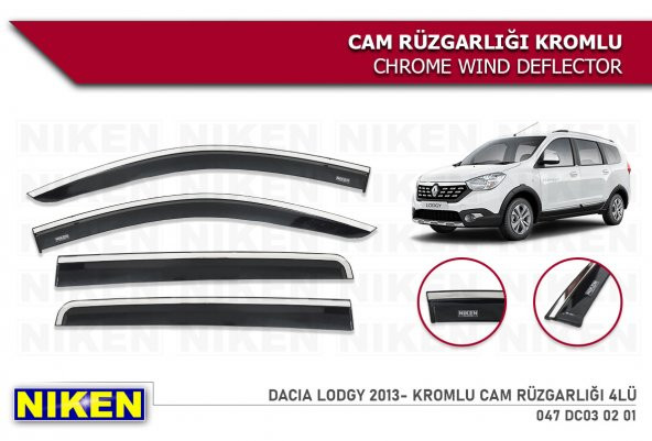 LODGY 2013 2014 2015 2016 2017 2018 2019 2020 CAM RÜZGARLIĞI NİKEN 4 LÜ ürün görseli 1