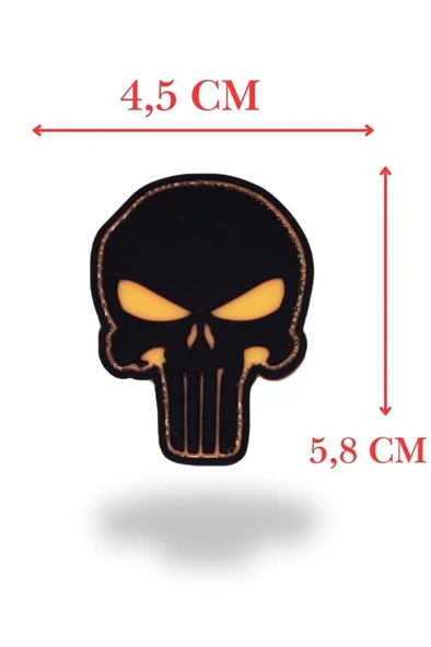 Single Sword Plastik Kurukafa Patch - Peç - Resim 3