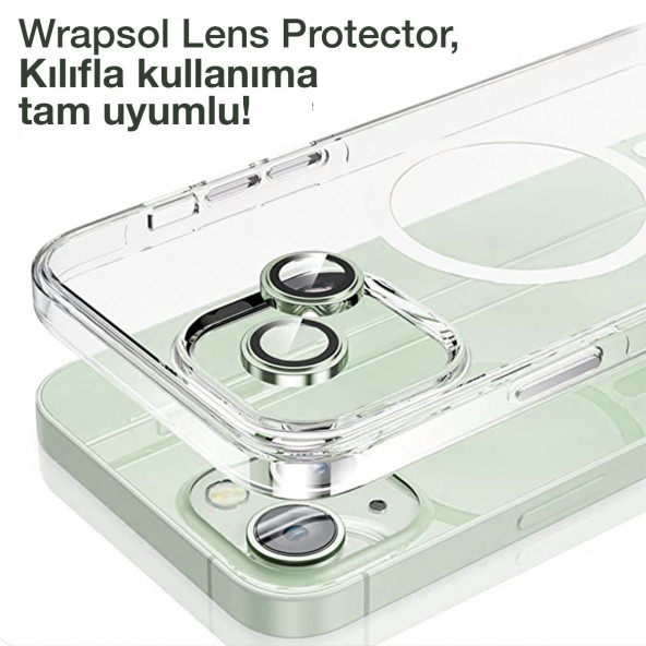 iPhone 15 Yeşil Kamera Lens Koruyucu Kolay Uygulama Aparatlı ürün görseli 1