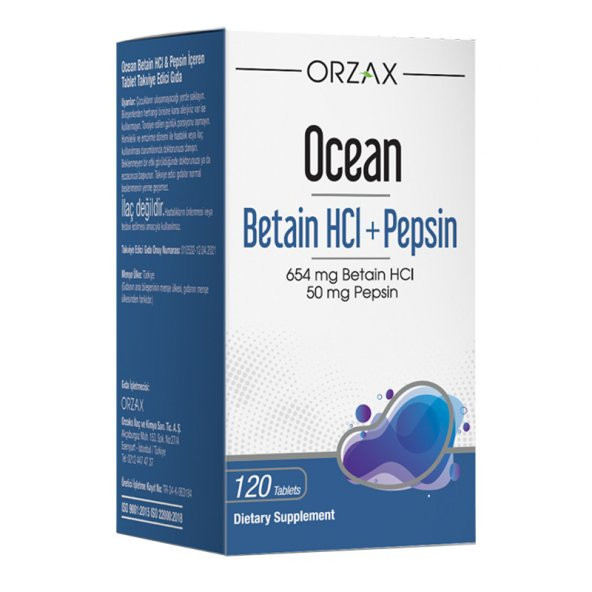 Ocean Betain Hcl+Pepsin 120 Tablet ürün görseli 1