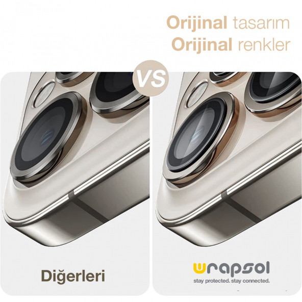iPhone 15 Pro Kamera Lens Koruyucu Natürel Titanyum Kolay Uygulama Aparatlı ürün görseli 1