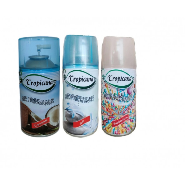 Tropicana Air Freshener Oda Kokusu Coconut Hindistan Ceviz Soft Bubble Gum Oda Sprey 260 Ml X 3 Adet ürün görseli 1