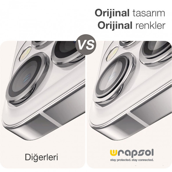iPhone 15 Pro Max Kamera Lens Koruyucu Beyaz Titanyum Kolay Uygulama Aparatlı ürün görseli 1