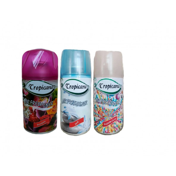 Tropicana Air Freshener Oda Kokusu Bahar Meyve Buketi Soft Bubble Gum Oda Spreyi 260 Ml X 3 Adet ürün görseli 1