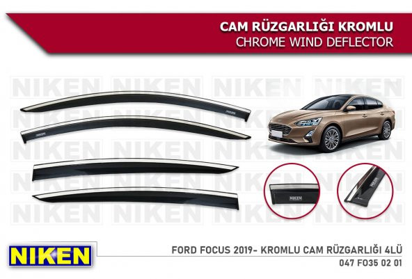 FORD YENİ FOCUS 5 2018 2019 2020 MODEL KROMLU CAM RÜZGARLIĞI ürün görseli 1