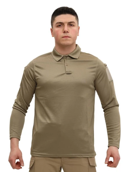 Single Sword Polo Yaka Uzun Kol Taktik T-Shirt ürün görseli 1
