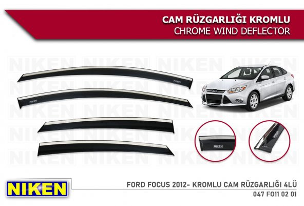 FORD FOCUS 2011 2012 2013 2014 2015 2016 2017 2018 MODEL KROMLU CAM RÜZGARLIĞI ürün görseli 1