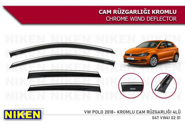 VOLKSWAGEN YENİ POLO 2018 2019 2020 MODEL KROMLU CAMRÜZGARLIĞI 4 LÜ ürün görseli 1