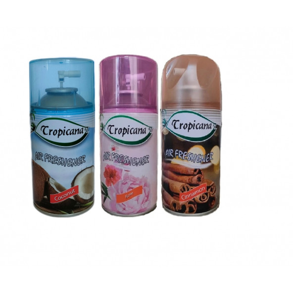 Tropicana Air Freshener Oda Kokusu Coconut Hindistan Ceviz Rose Gül Tarçın Oda Sprey 260 Ml X 3 Adet ürün görseli 1