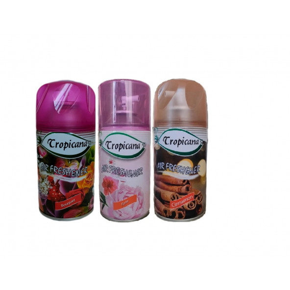 Tropicana Air Freshener Oda Kokusu Bahar Meyve Buketi Rose Gül Tarçın Oda Sprey 260 Ml X 3 Adet ürün görseli 1