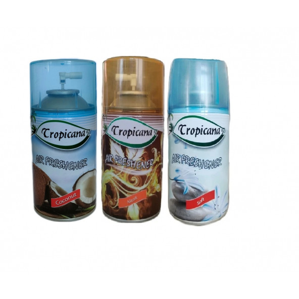 Tropicana Air Freshener Oda Kokusu Coconut Hindistan Ceviz Musk Misk Soft Oda Sprey 260 Ml X 3 Adet ürün görseli 1