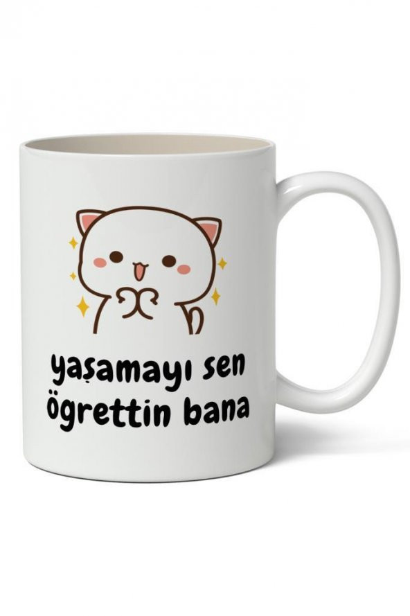 Yaşamayı Sen Öğrettin Bana Baskılı Kupa Bardak Baskılı Kahve Kupa Bardak ürün görseli 1