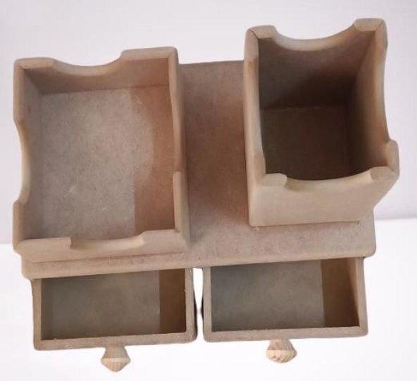 Hobi ADN 90254 Dekoratif Çift Çekmeceli Kalemlik Ahşap MDF HAM CNC Kesim El Yapım ürün görseli 1