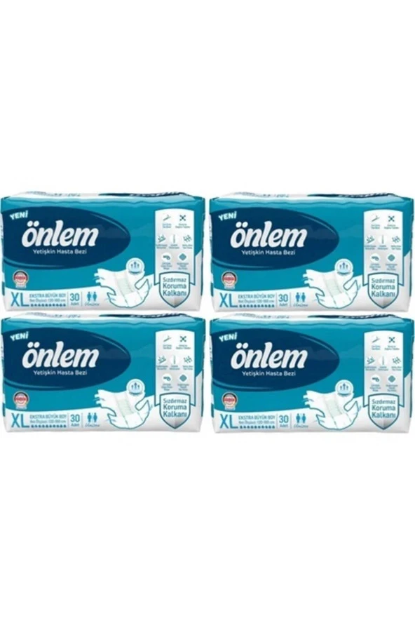 Önlem Belbantlı Tekstil Yüzey Ekstra Büyük Boy (XL) 30'lu 4 Paket Hasta Bezi ürün görseli 1