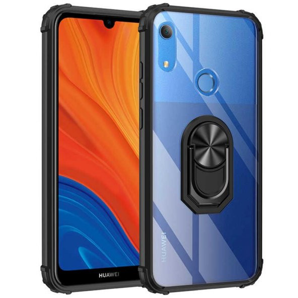 Huawei Y6S 2019 Kenarları Renkli Anti Şok Şeffaf Kılıf ürün görseli 1
